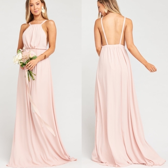 Show Me Your MuMu Amanda blush sleeveless backless halter maxi dress - Picture 2 of 11